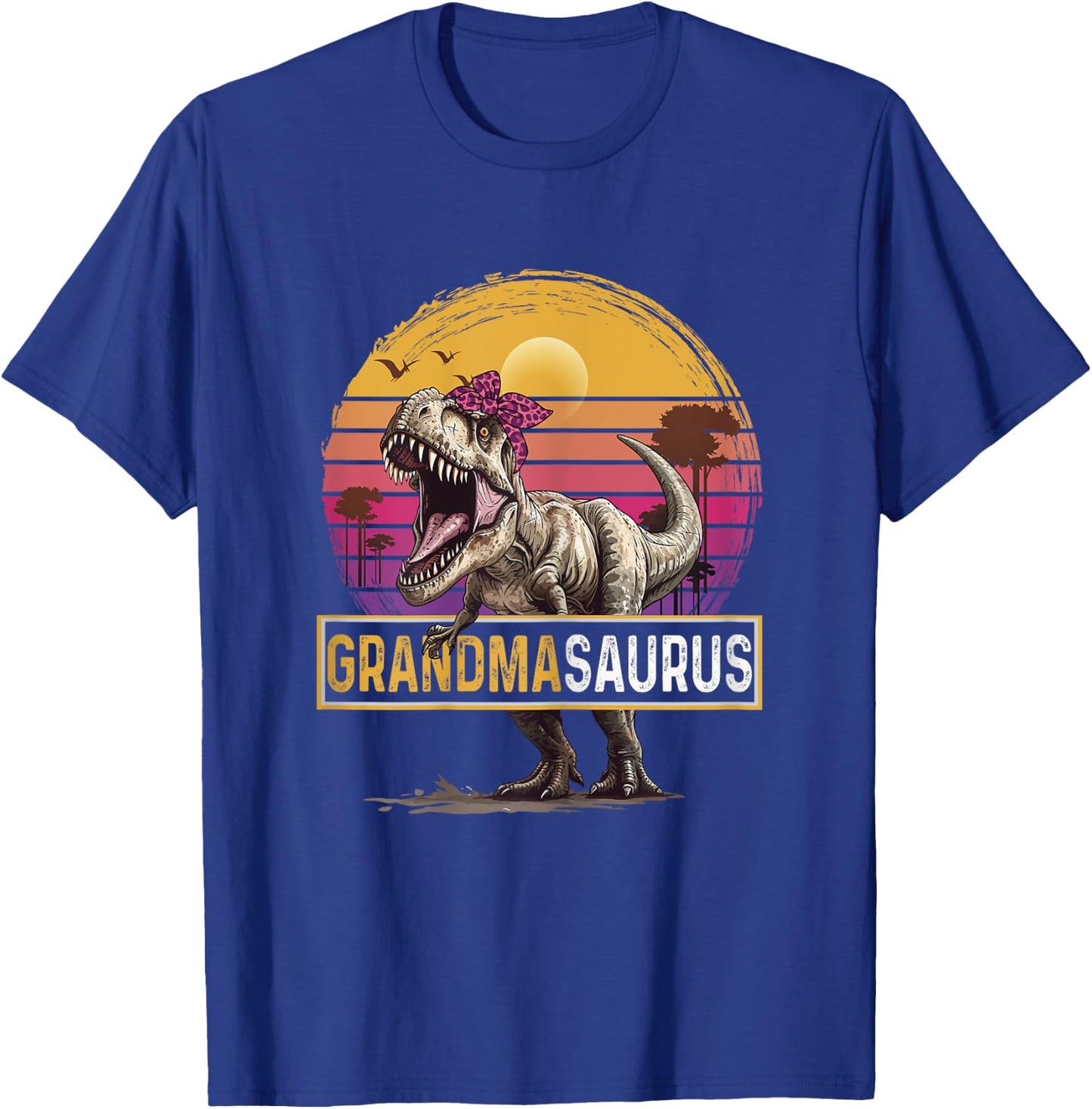 Grandmasaurus T Rex Dinosaur Grandma Family Matching T-Shirt - T-Shirt | Royal
