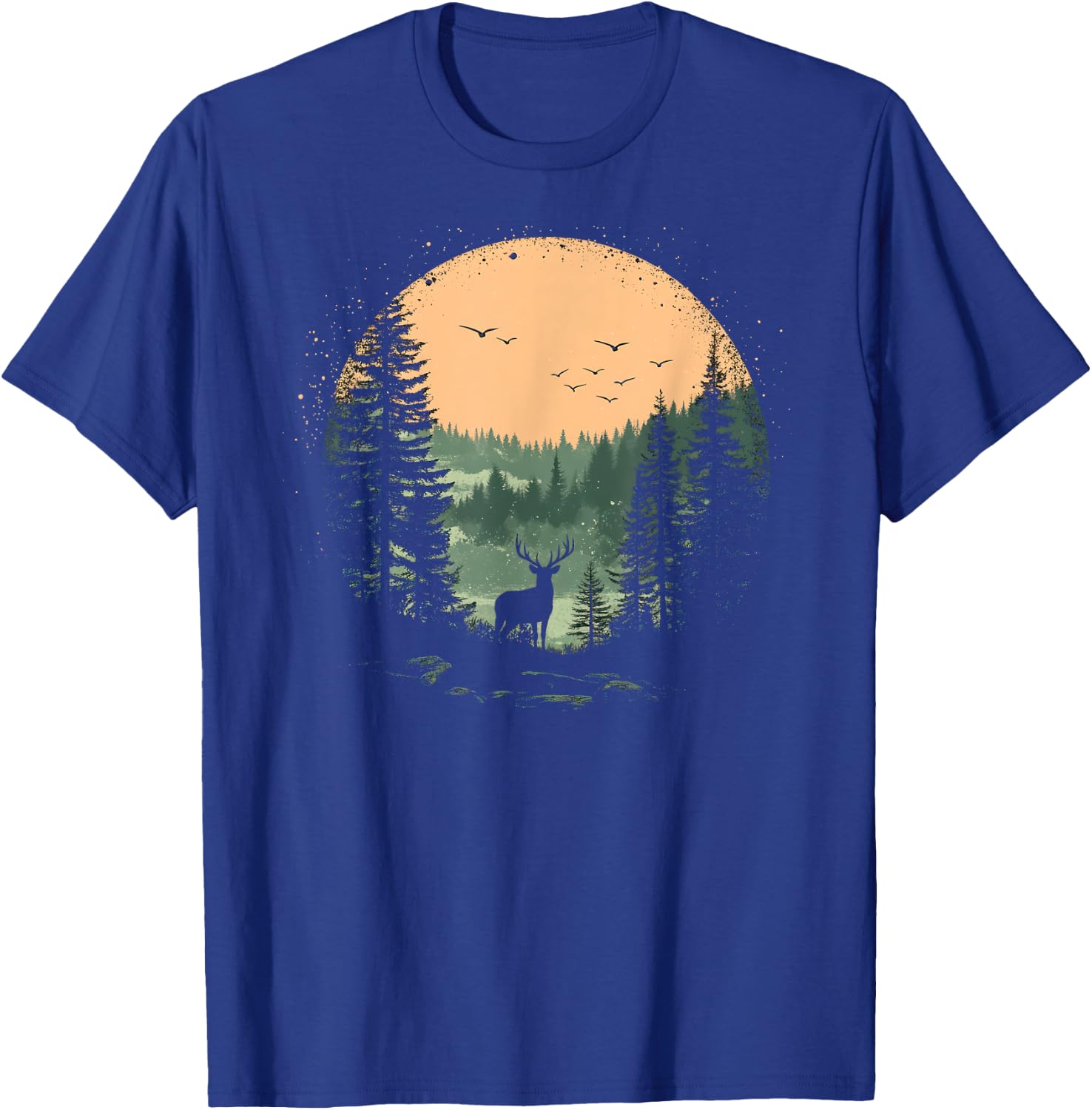 Retro Wilderness Bear Trees Reflection Outdoor Forest T-Shirt - T-Shirt | Royal