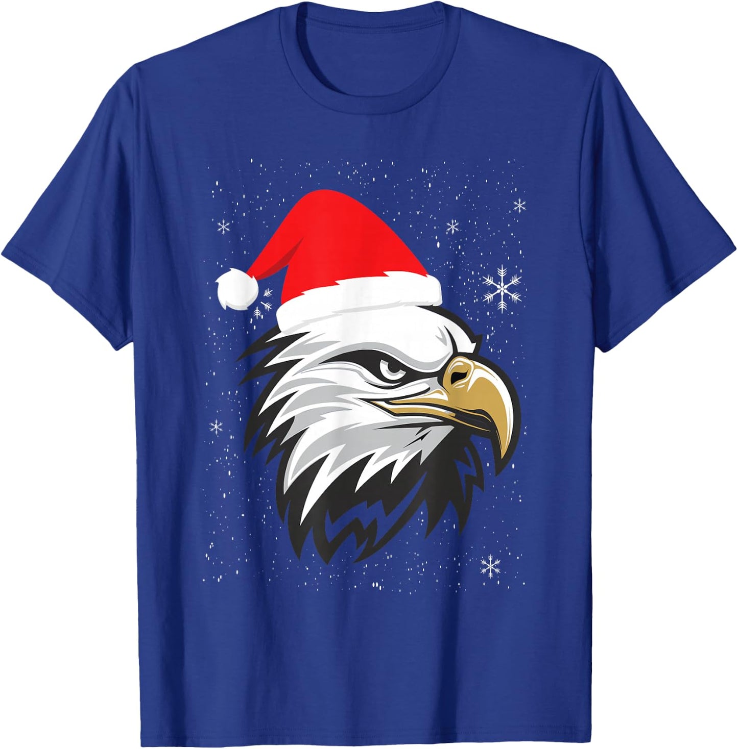 Funny Christmas Santa Hat American Bald Eagle T-Shirt - T-Shirt | Royal