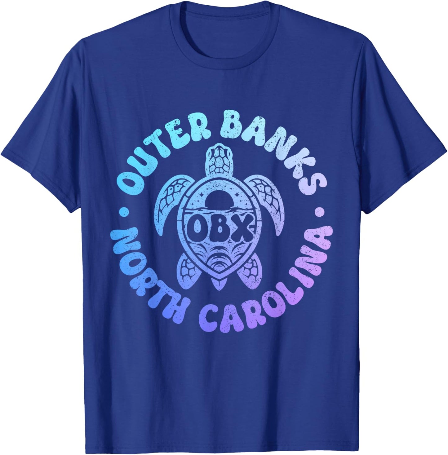 Outer Banks North Carolina Sea Turtle Beach Surf Souvenir T-Shirt - T-Shirt | Royal