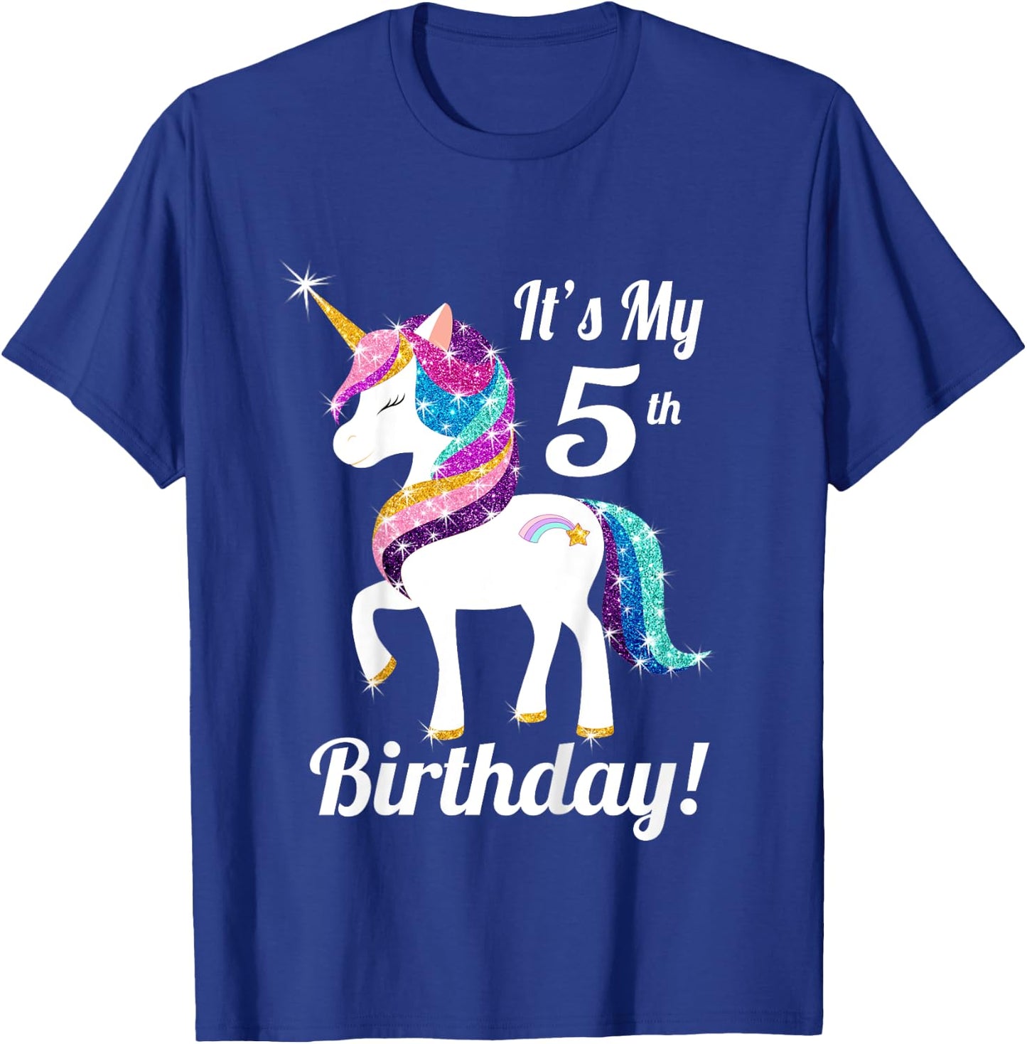 It's my 5th birthday for 5 year old girls Unicorn Shirt T-Shirt - T-Shirt | Royal