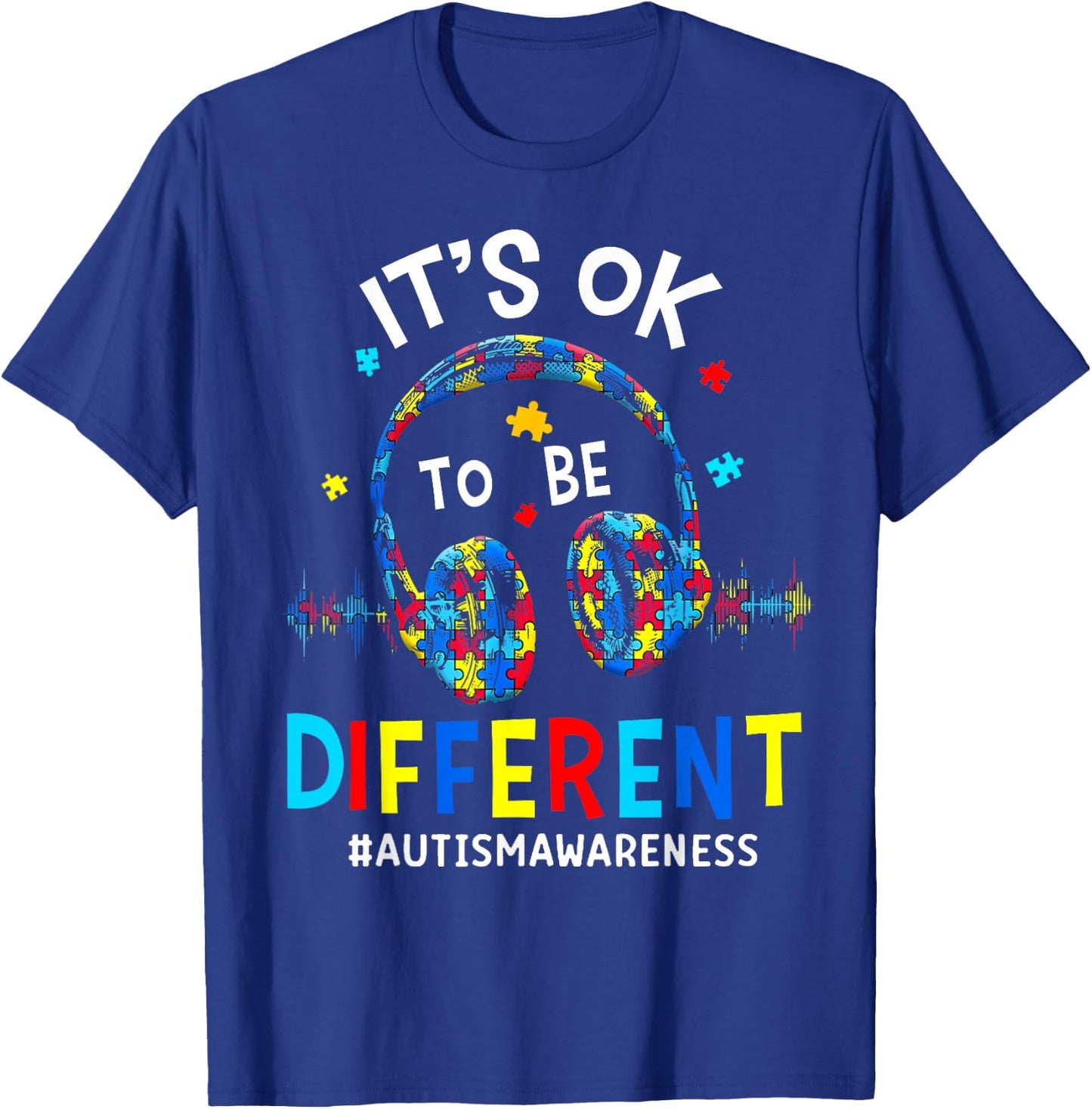 It's OK to be Different Cool Autism Awareness Gamer Men Kids T-Shirt - T-Shirt | Royal