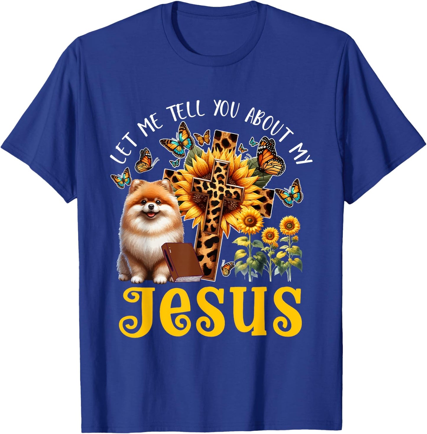 Tell About Jesus Costume Pomeranian Cute Christian Cross T-Shirt - T-Shirt | Royal
