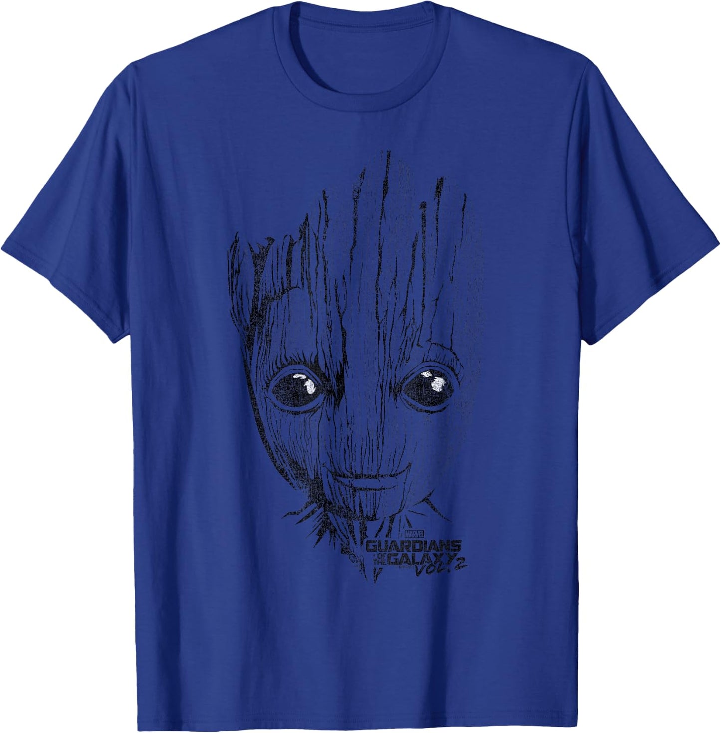 Marvel Guardians of The Galaxy Vol 2 Groot Cute Big Face T-Shirt - T-Shirt | Royal