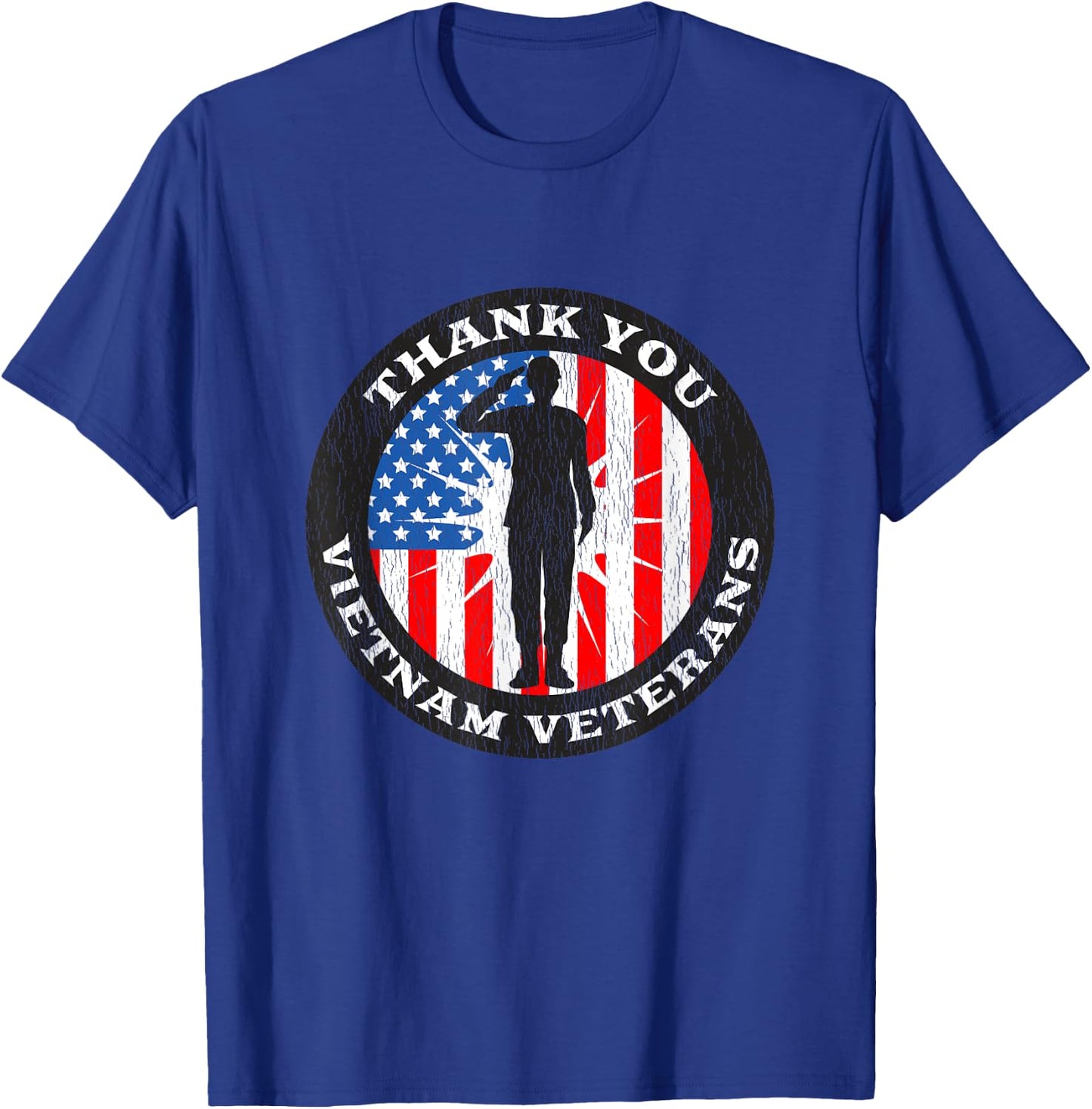 Vintage Patriotic US Flag Gift - Thank You Vietnam Veterans Kids Men T-Shirt - T-Shirt | Royal