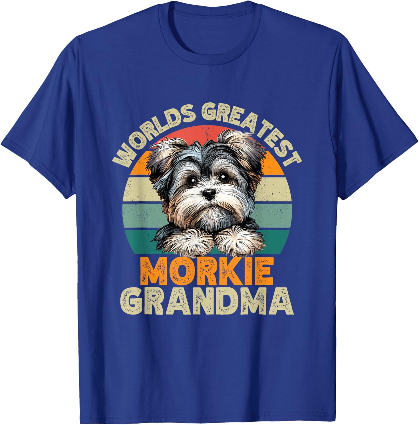 Worlds Greatest Morkie Dog Grandma Funny Retro Dogs Owner Women T-Shirt - T-Shirt | Royal