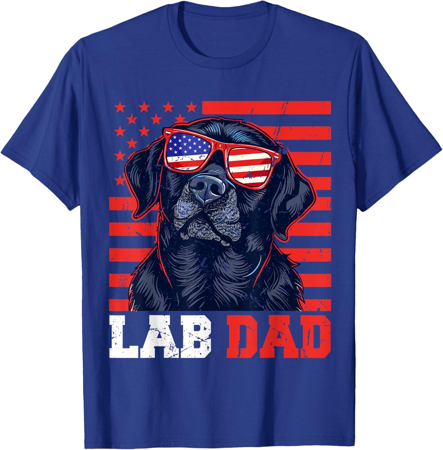 Funny Lab Dad Usa Stars Labrador 4th Of July Fathers Day Men T-Shirt - T-Shirt | Royal