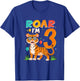 3rd Birthday ROAR I'M 3 Year Old Tiger Safari Jungle T-Shirt - T-Shirt | Royal