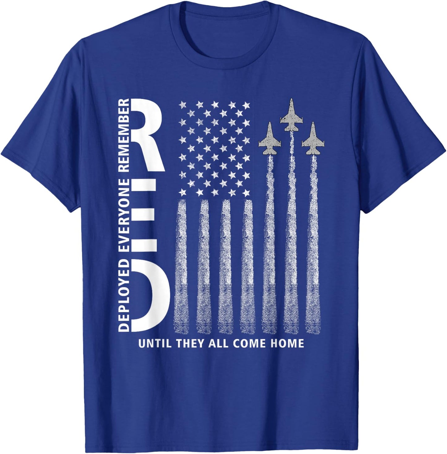 RED Friday Remember Everyone Deployed Military Jets Flag T-Shirt - T-Shirt | Royal