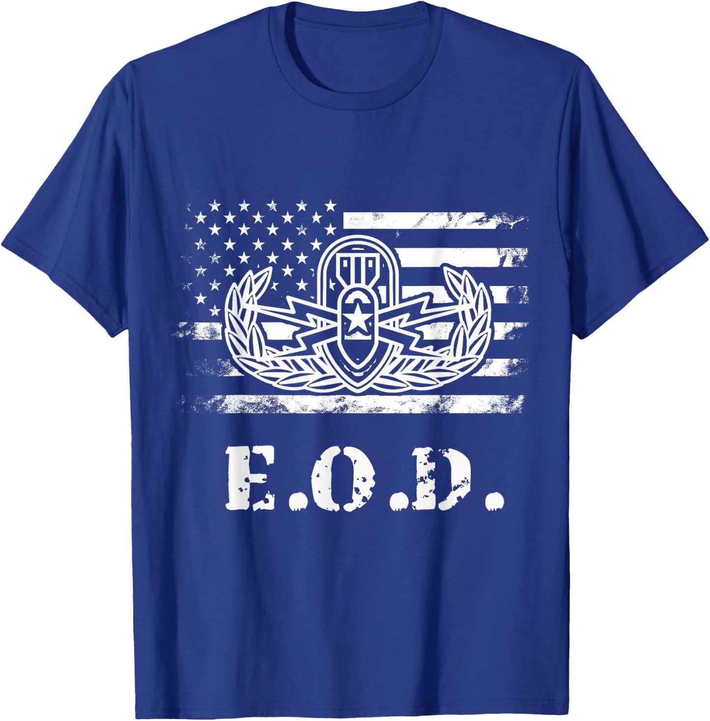 Veterans Loadout US Army EOD Logo - Men's Black Classic Fit Short Sleeve - Small T-Shirt - T-Shirt | Royal