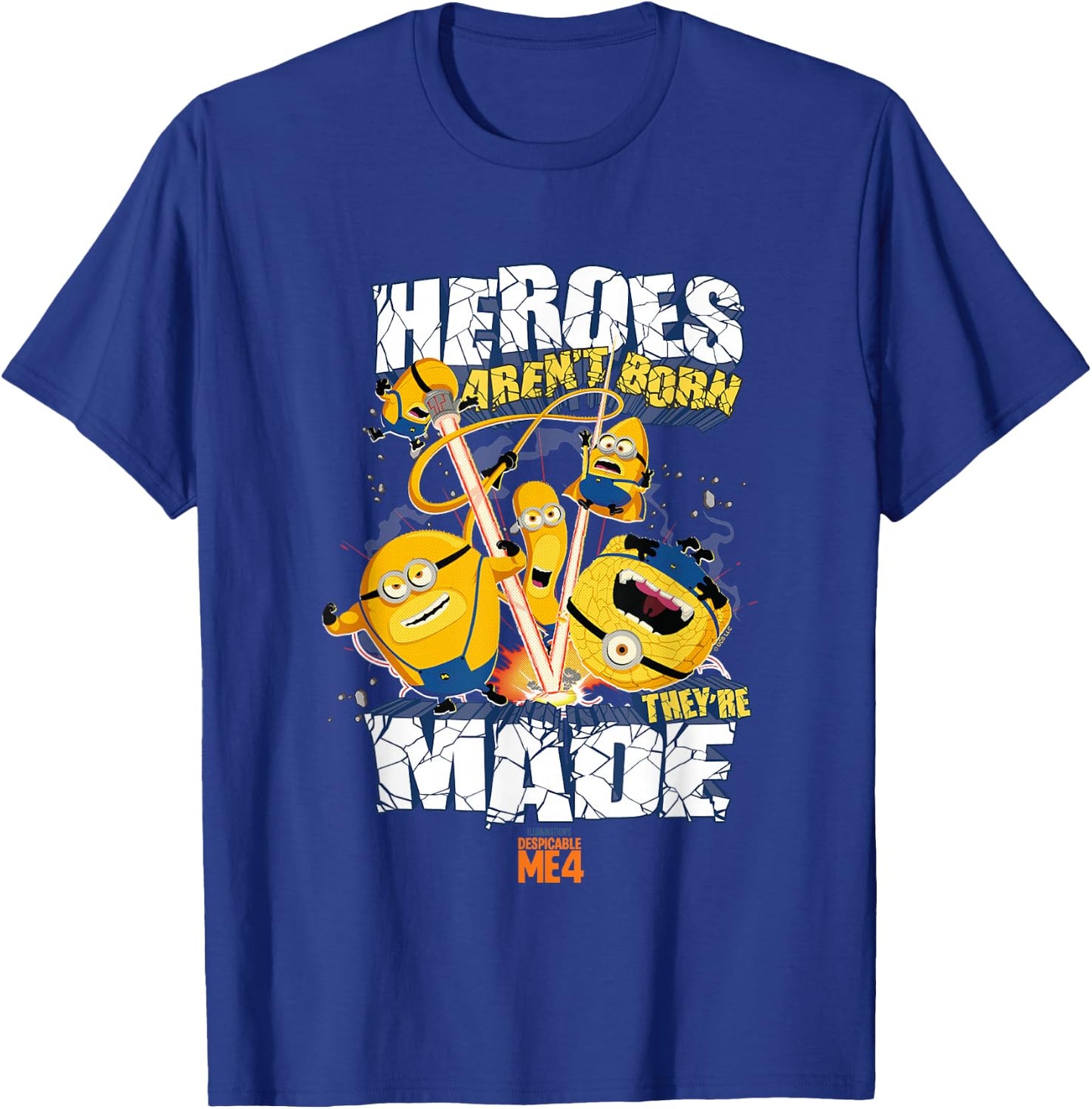 Despicable Me 4 Heroes aren't Born They're Made Minions Logo T-Shirt - T-Shirt | Royal