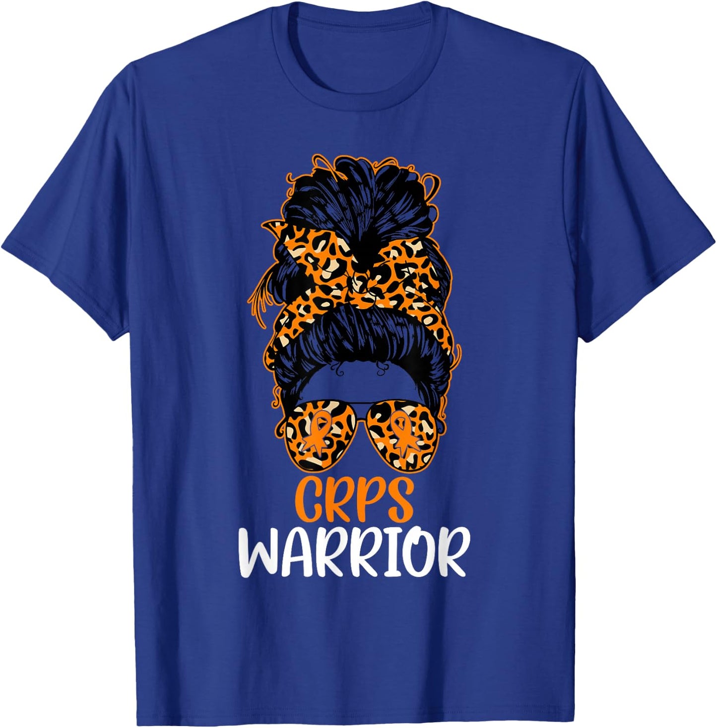 CRPS Awareness Messy Bun CRPS Warrior T-Shirt - T-Shirt | Royal