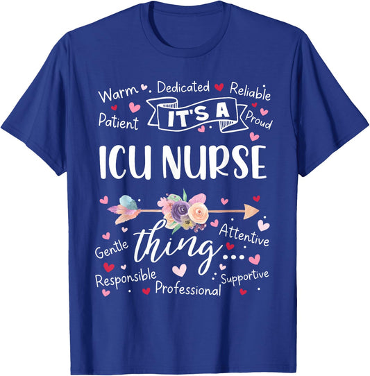 ICU Registered Nurse Intensive Care Unit RN Squad Team Crew T-Shirt - T-Shirt | Royal
