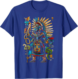 Aztec God Aztec Culture Mayan Indigenous Tlaloc Statue T-Shirt - T-Shirt | Royal