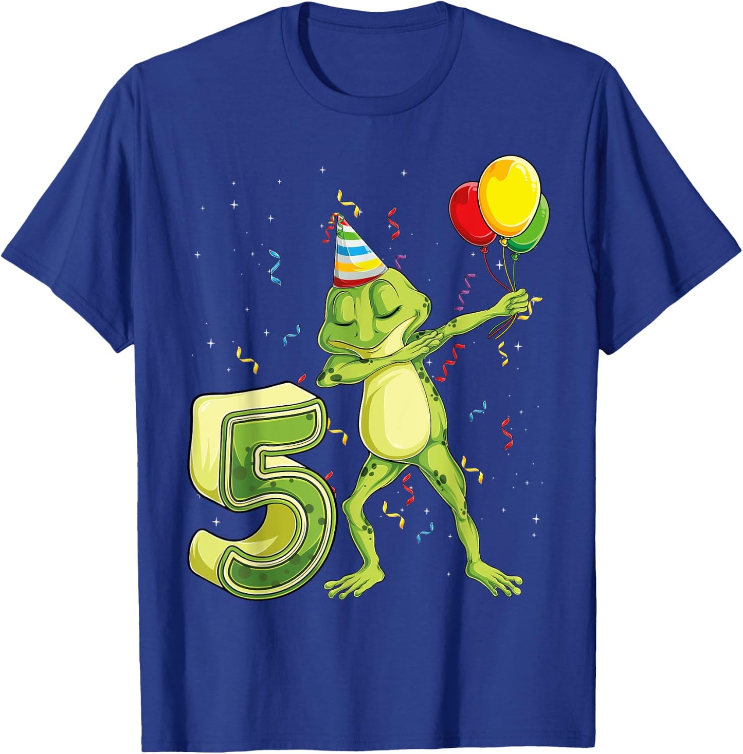 Funny Dab Frog Fifth 5th Birthday Five 5 Years Old Bday Kids T-Shirt - T-Shirt | Royal