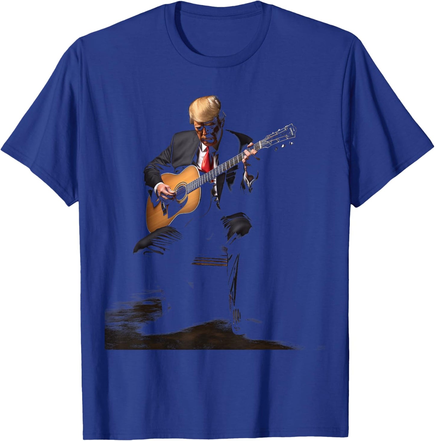 Acoustic Guitar Player Six String Classic Rock & Roll Trump T-Shirt - T-Shirt | Royal