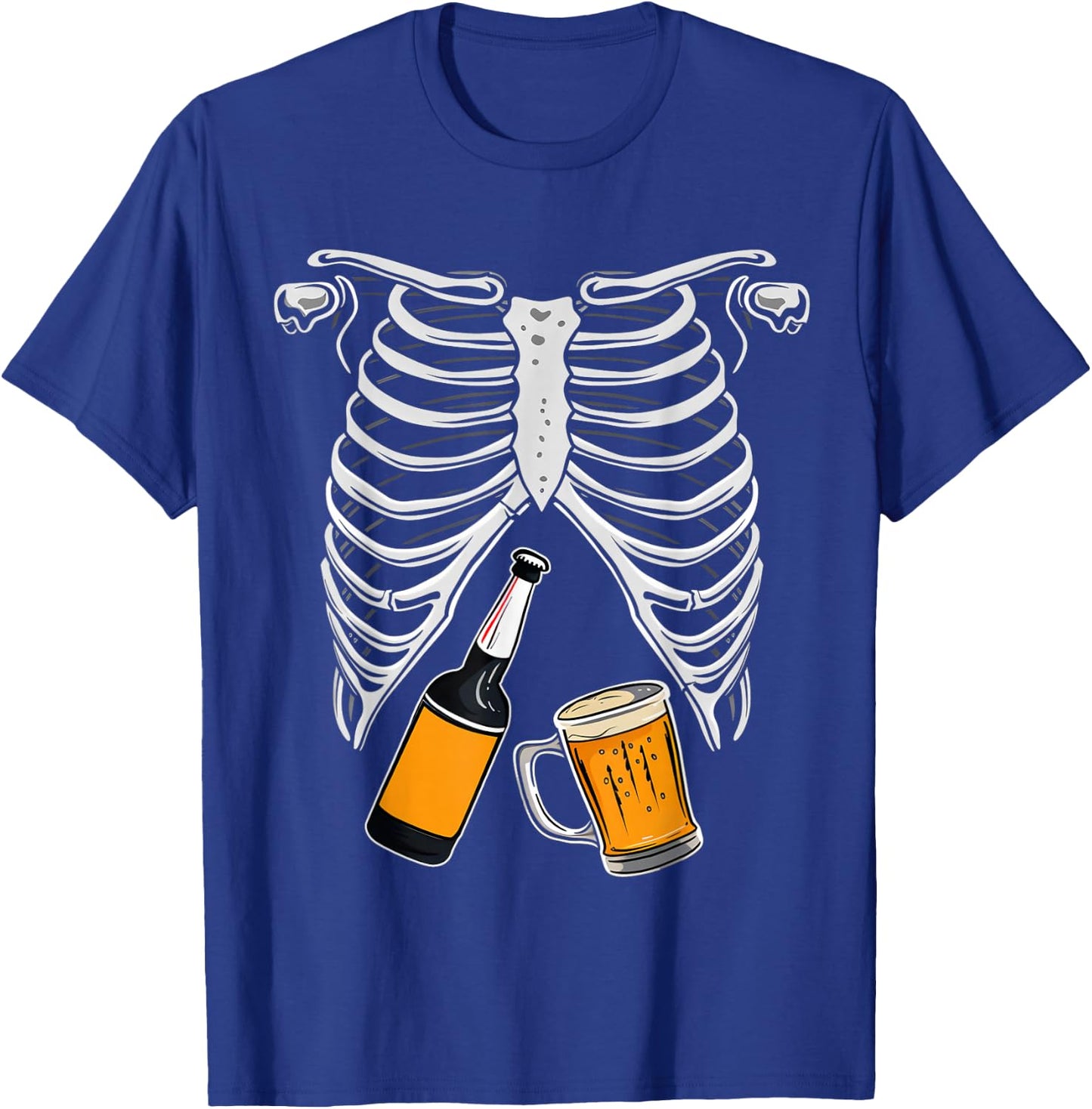 Skeleton Costume Halloween Beer Xray Matching Family Dad T-Shirt - T-Shirt | Royal