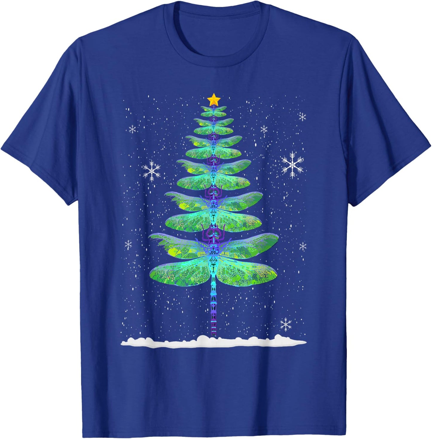 Funny Dragonfly Christmas Tree T-Shirt - T-Shirt | Royal