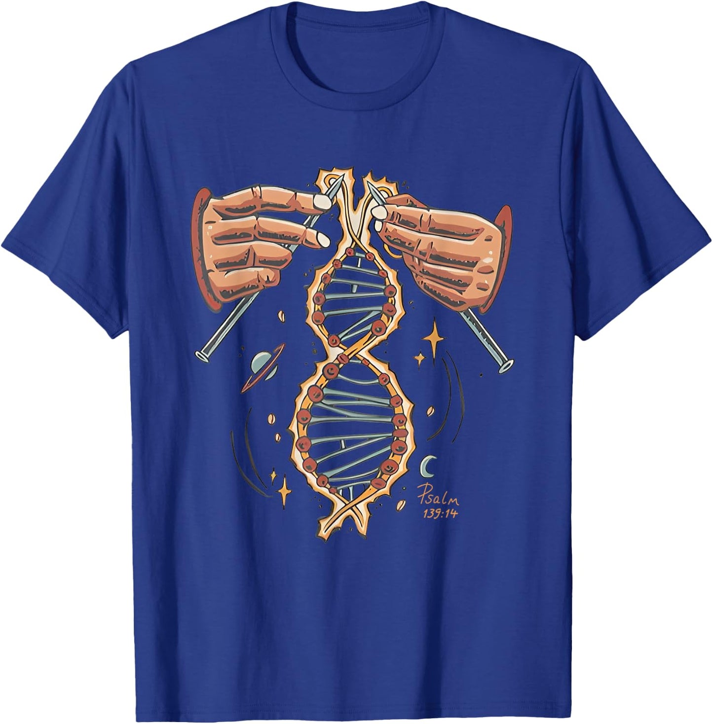 Hands Knitting God Handmade Dna Psalm 139 13 Bible T-Shirt - T-Shirt | Royal