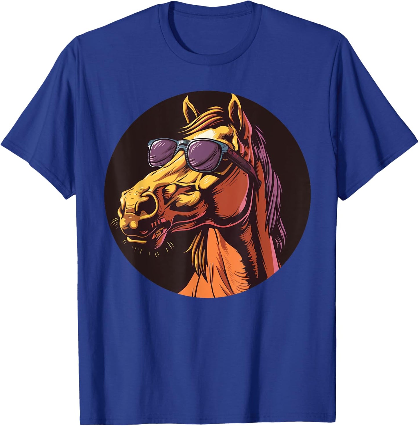 Cool Horse Head with Sunglasses T-Shirt - T-Shirt | Royal