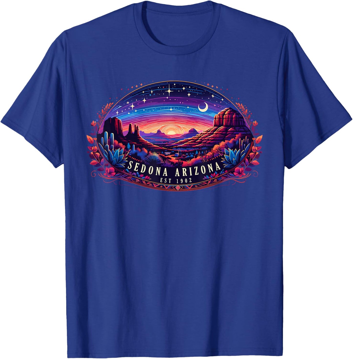 Sedona AZ Hiking Outdoors Mountain Sedona USA Retro Vintage T-Shirt - T-Shirt | Royal