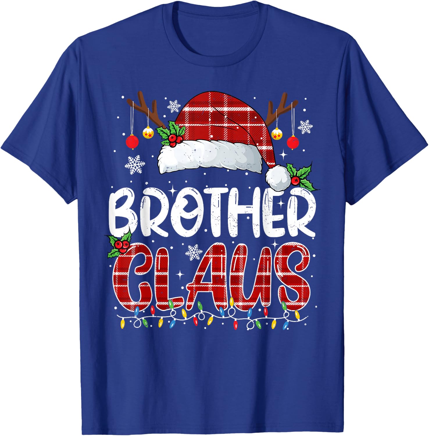 Brother Claus Christmas Lights Pajama Family Matching T-Shirt - T-Shirt | Royal