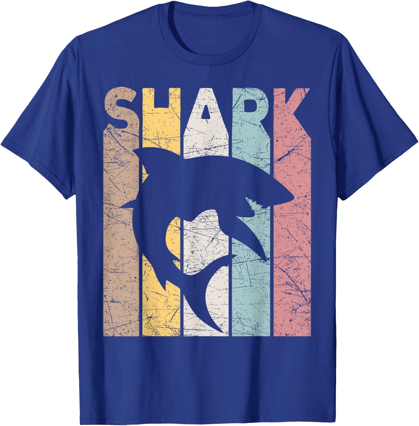 Shark Vintage Marine Animal Shark Lover Retro Oceanography T-Shirt - T-Shirt | Royal