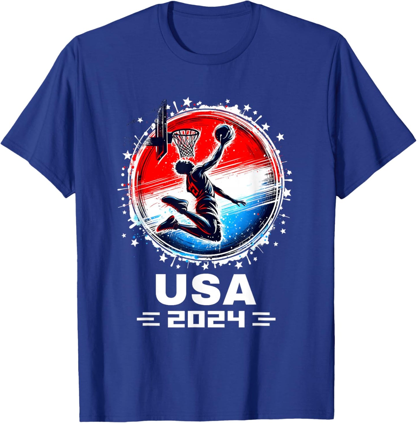 Basketball Team 2024 Basketball Apparel 2024 USA Team 2024 T-Shirt - T-Shirt | Royal