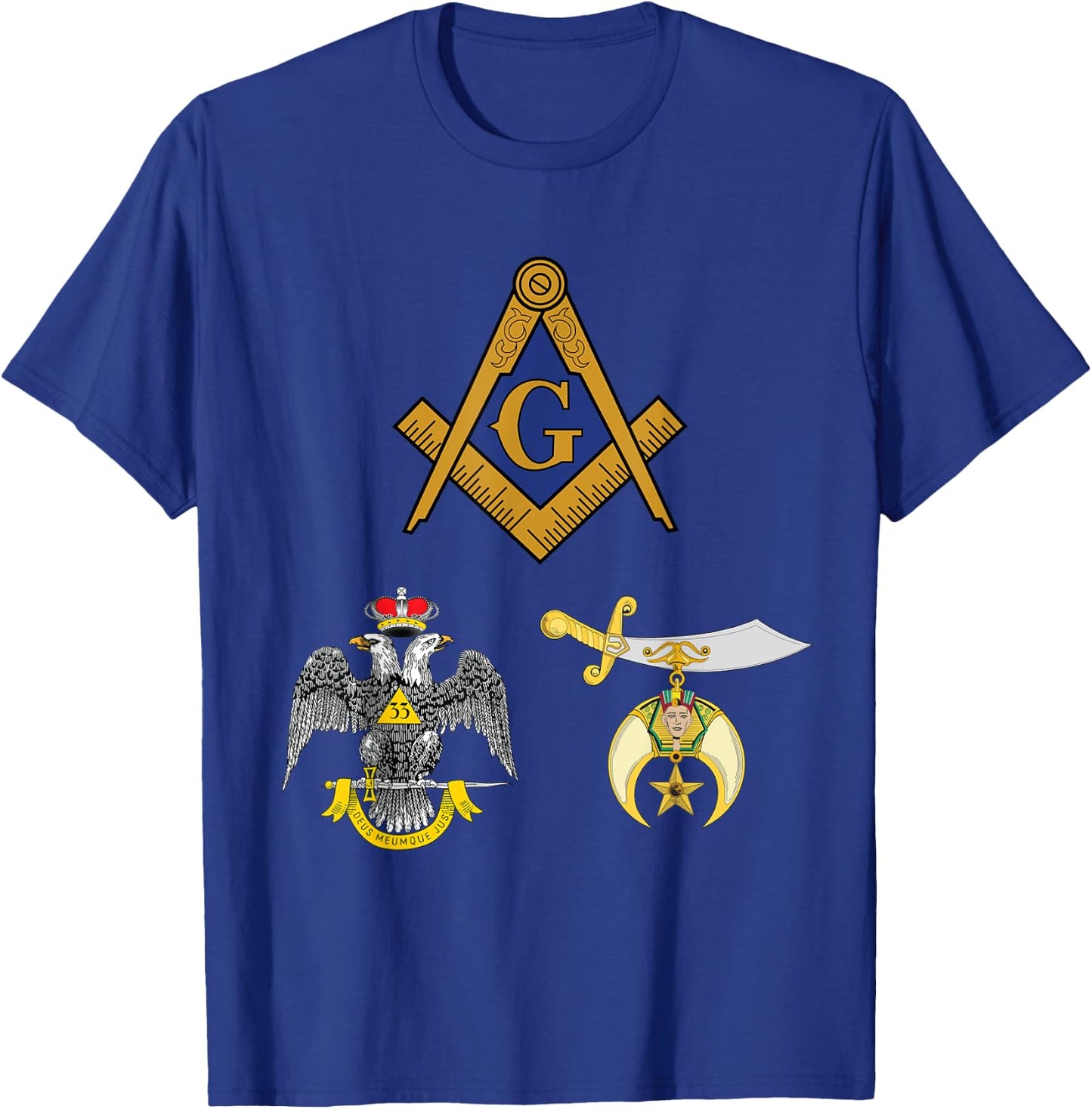 Master Mason 33rd Degree Shrine AASR Noble Masonic WD Blue T-Shirt - T-Shirt | Royal