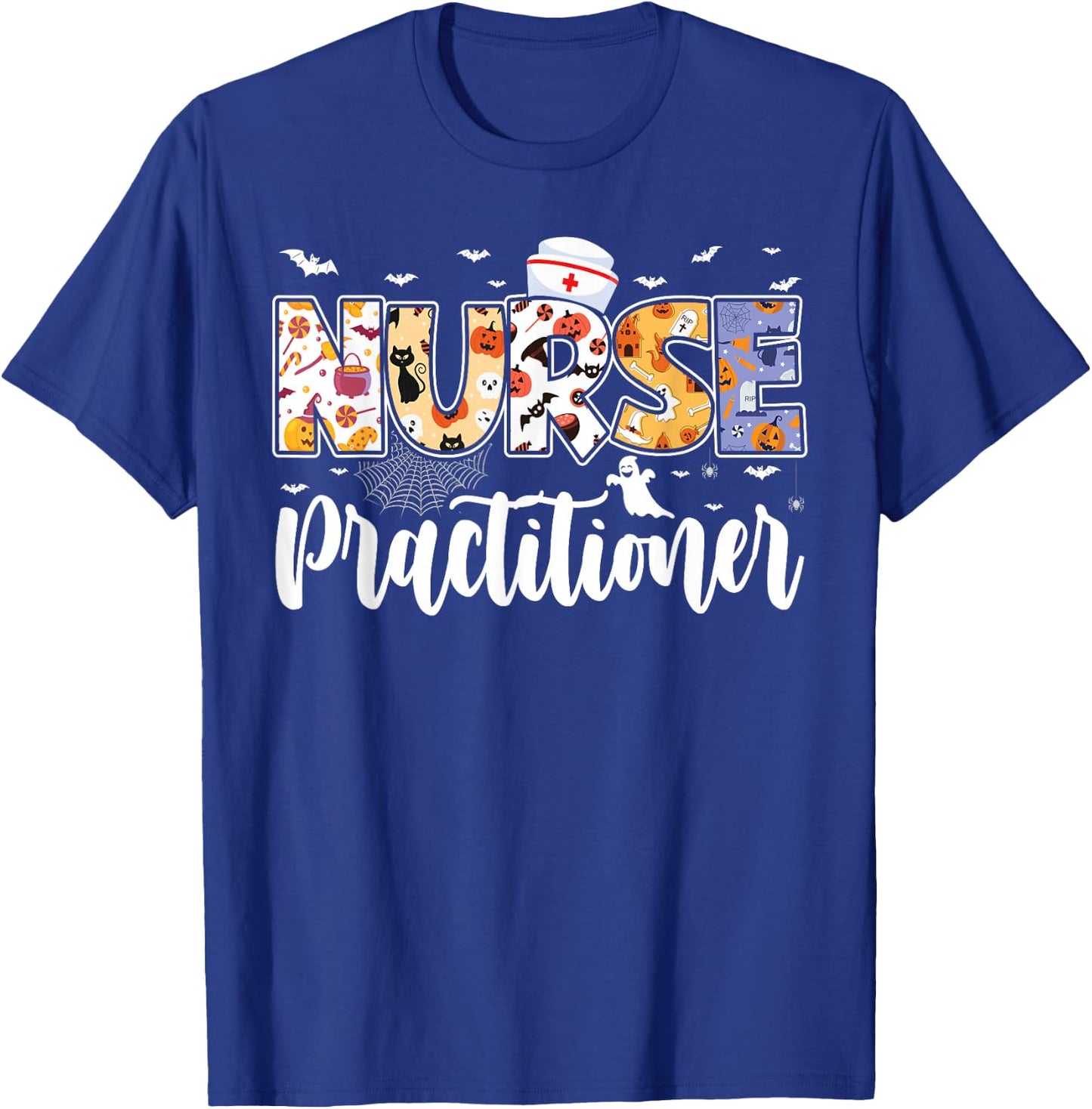 NP Nurse Practitioner Halloween Future Nurse Spooky Season T-Shirt - T-Shirt | Royal