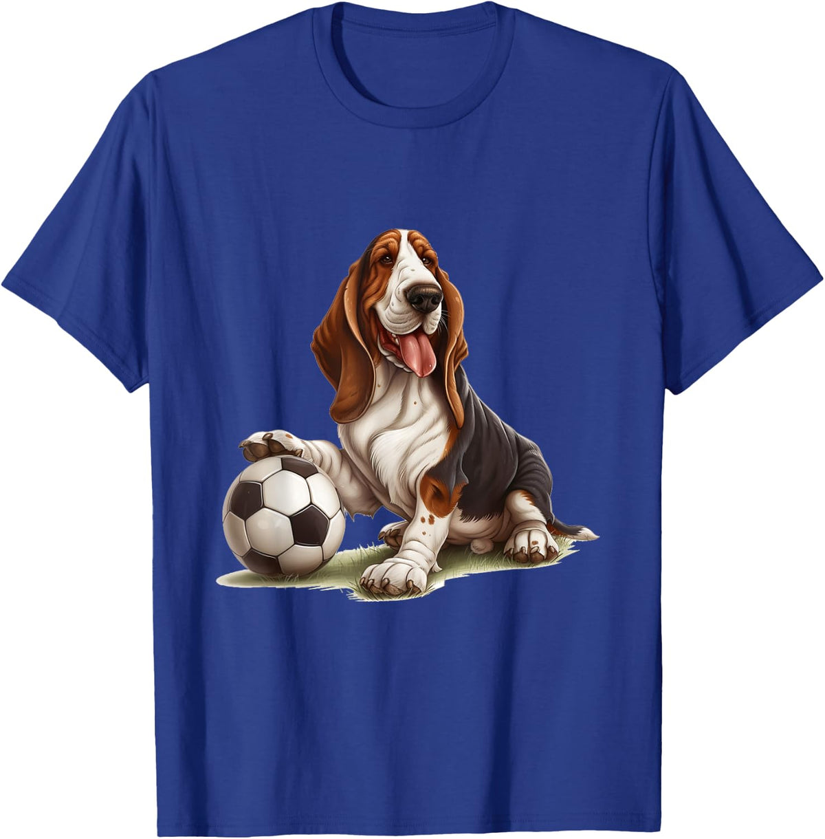 Basset Hound Dog Soccer Ball Sports Team Animal Women Kids T-Shirt - T-Shirt | Royal
