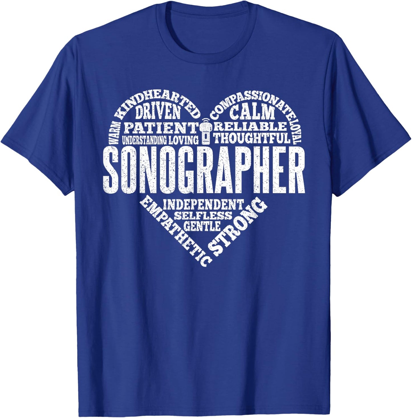 Sonographer Heart Sonography Ultrasound Technician T-Shirt - T-Shirt | Royal