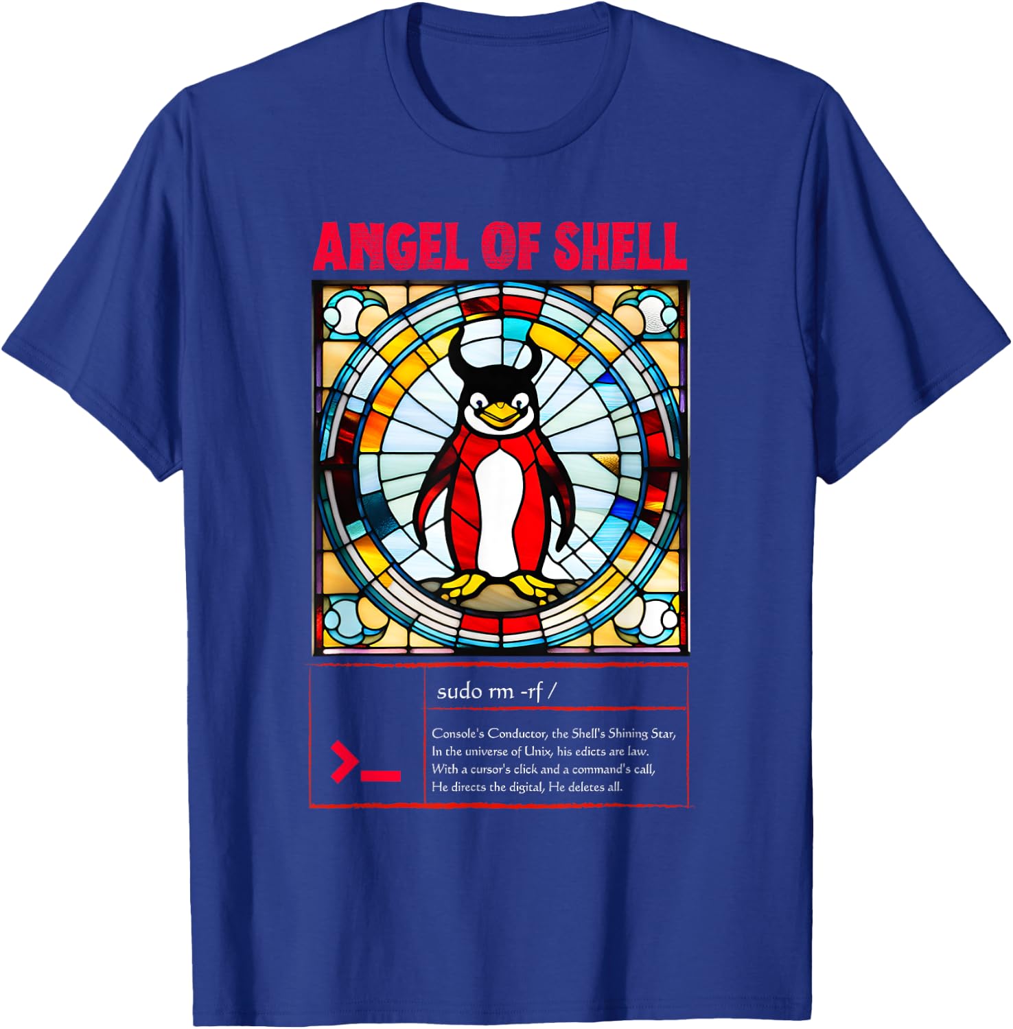 Funny Angel of shell Linux T-Shirt - T-Shirt | Royal
