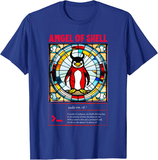 Funny Angel of shell Linux T-Shirt - T-Shirt | Royal