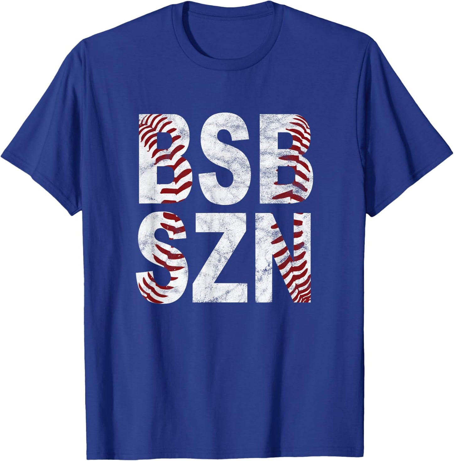 BSB SZN Baseball Season Distressed T-Shirt - T-Shirt | Royal