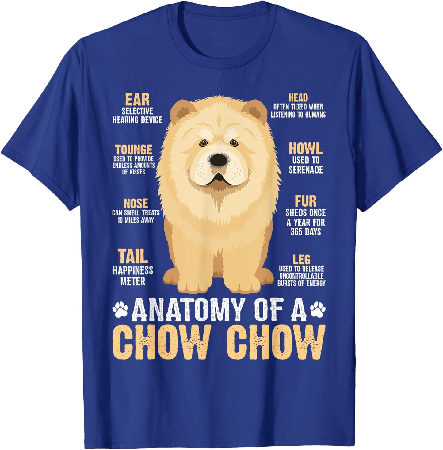 Anatomy Of A Chow Chow T-Shirt - T-Shirt | Royal