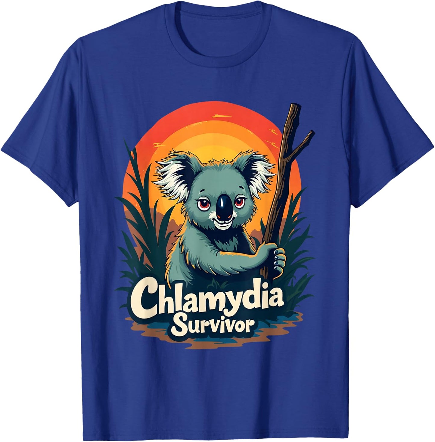 Chlamydia Survivor Funny Adult Joke Retro Vintage Koala Men T-Shirt - T-Shirt | Royal