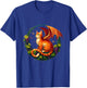 Retro Mystical Orange Tabby Dragon Cat Fae With Grapevines Men Women Kids T-Shirt - T-Shirt | Royal