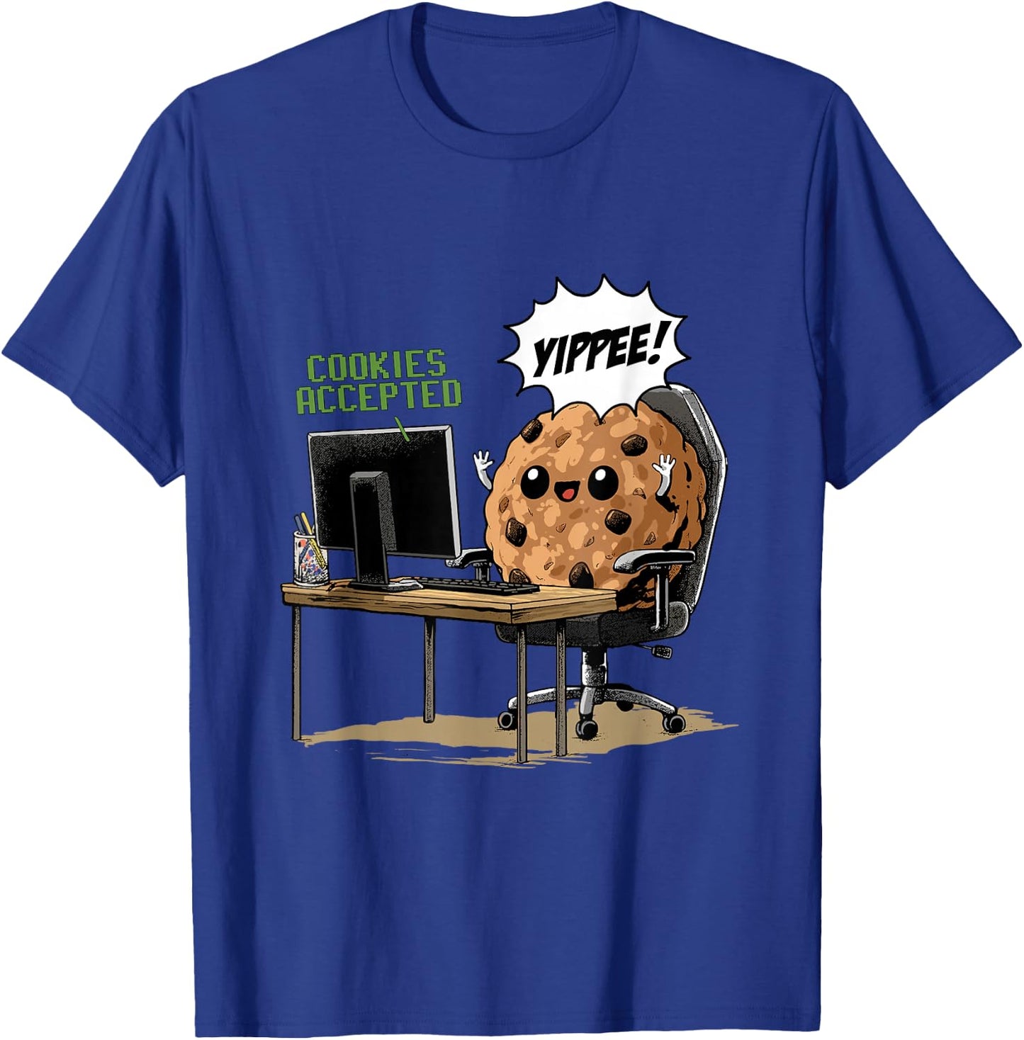 Cookies Accepted Nerd Shirt Funny Computer Internet Coder T-Shirt - T-Shirt | Royal