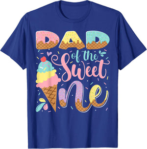 Dad Of The Sweet One Ice Cream 1St Birthday Party T-Shirt - T-Shirt | Royal