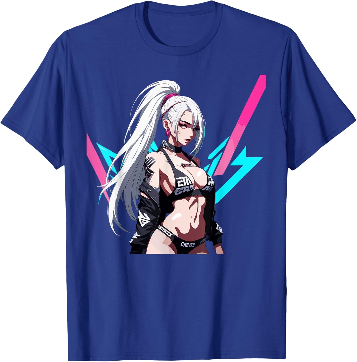 Sexy Waifu Otaku Anime Cyberpunk Girl Japanese T-Shirt - T-Shirt | Royal