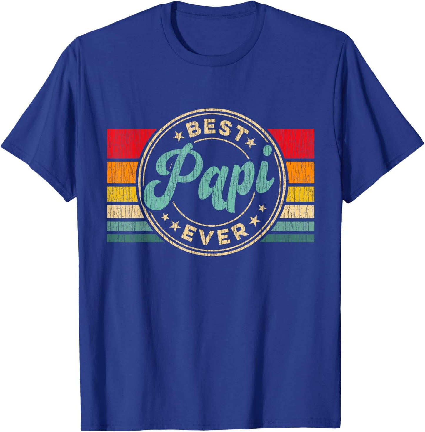 Best Papi Ever Vintage Retro Father's Day Gift T-Shirt - T-Shirt | Royal