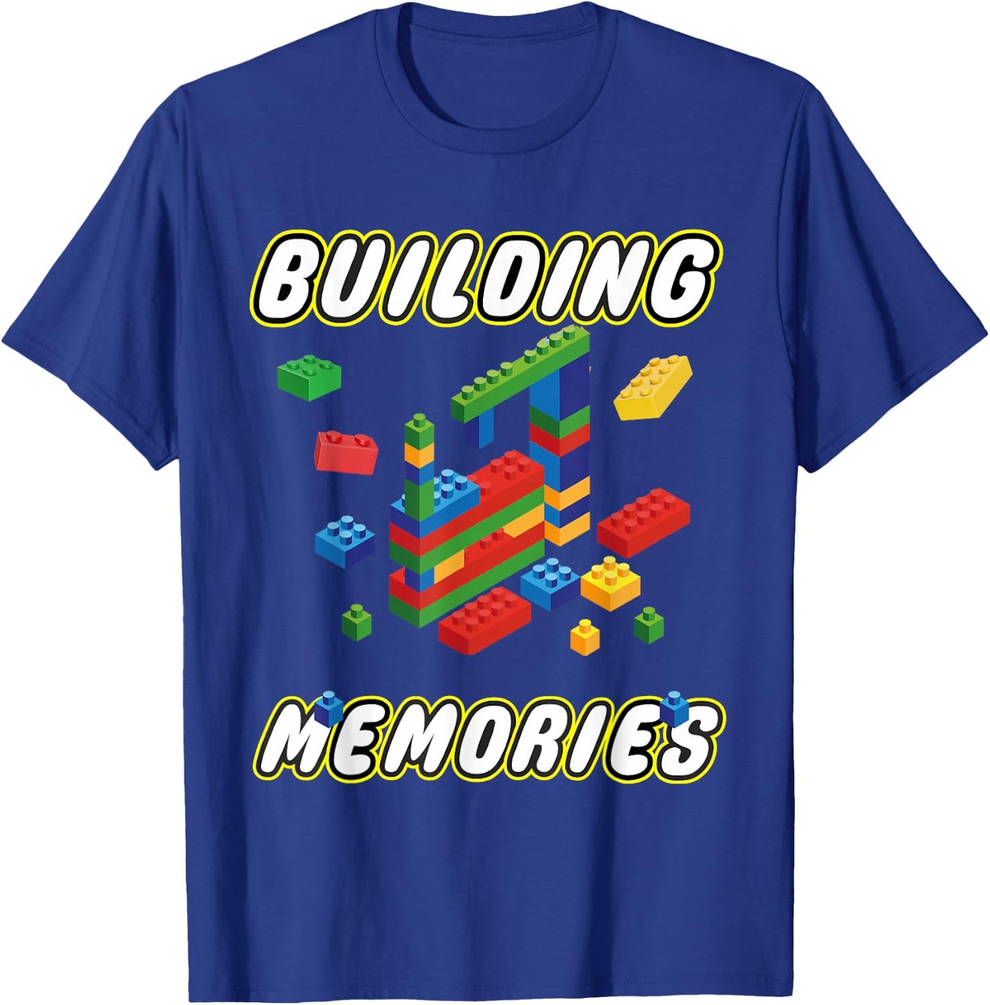 Building Memories Building Bricks Construction Builder T-Shirt - T-Shirt | Royal