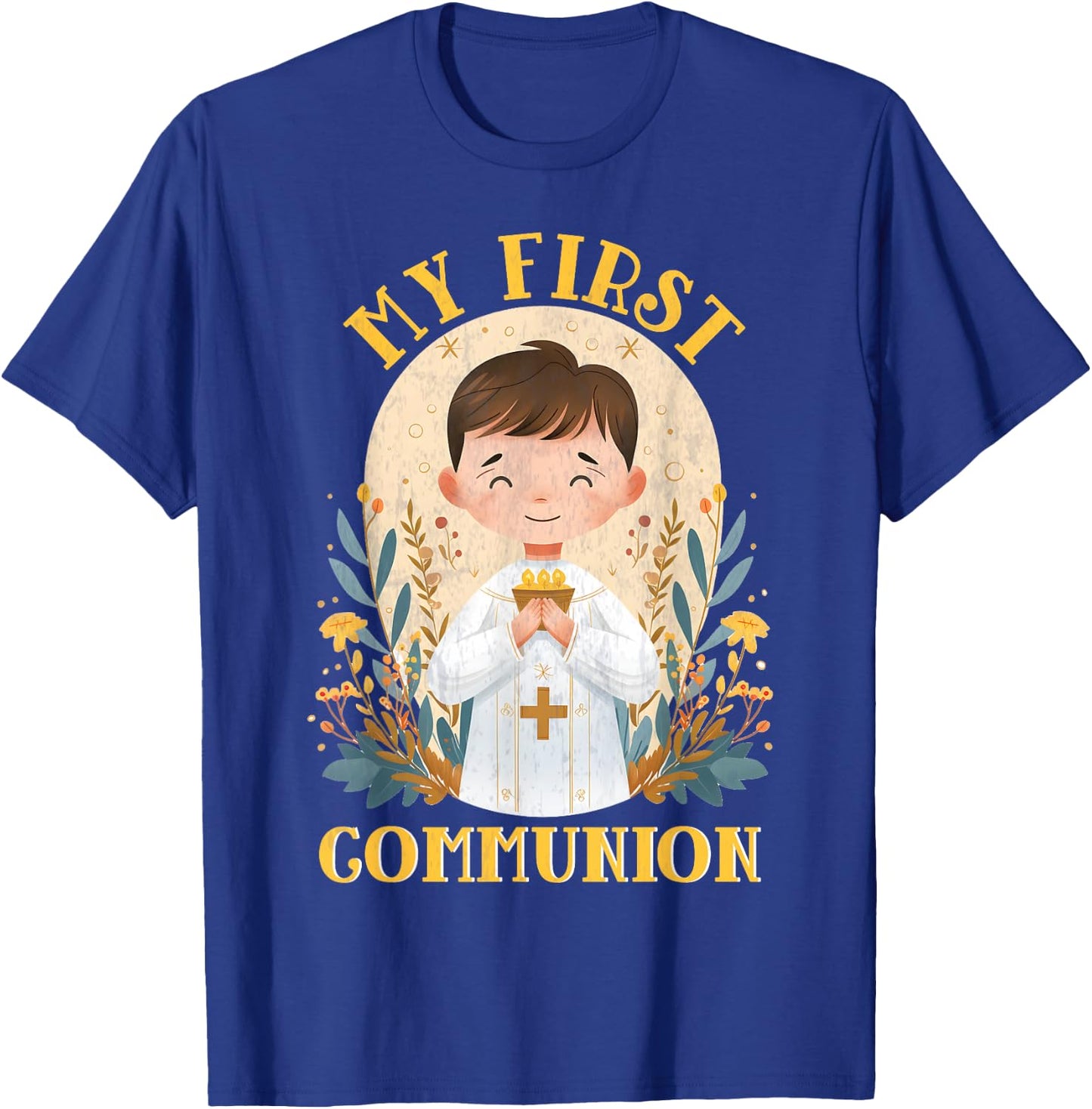 My First Communion 1st Holy Communion Boy T-Shirt - T-Shirt | Royal