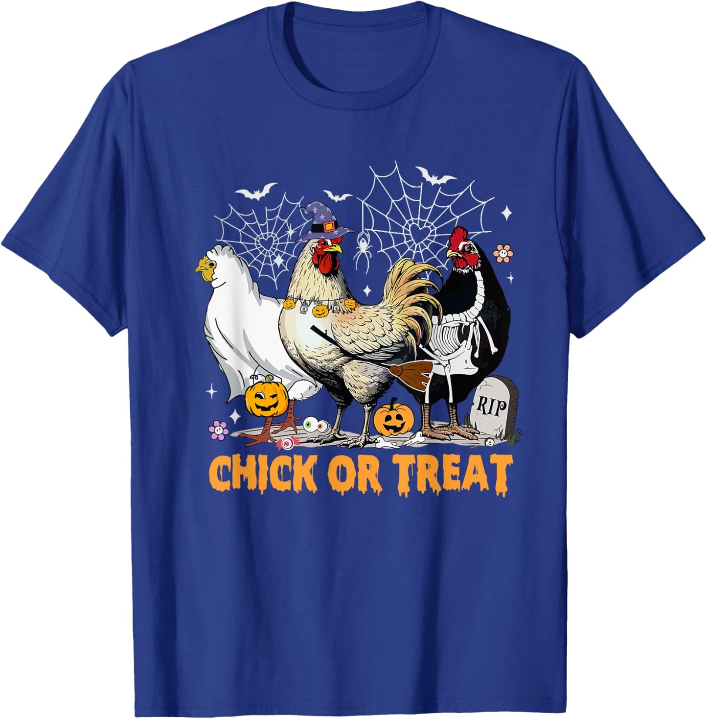 Funny Chicken Halloween Costume Spooky Season Chickens Witch T-Shirt - T-Shirt | Royal