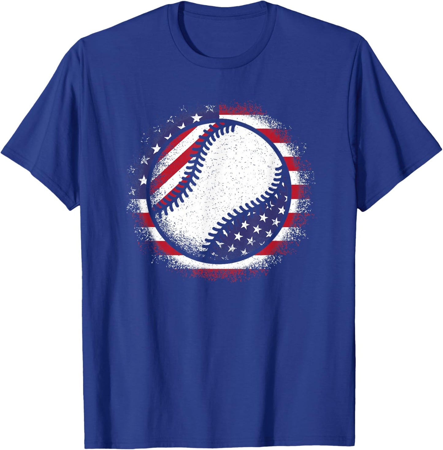 Baseball American Flag Vintage Baseball Lover Men Women Kids T-Shirt - T-Shirt | Royal