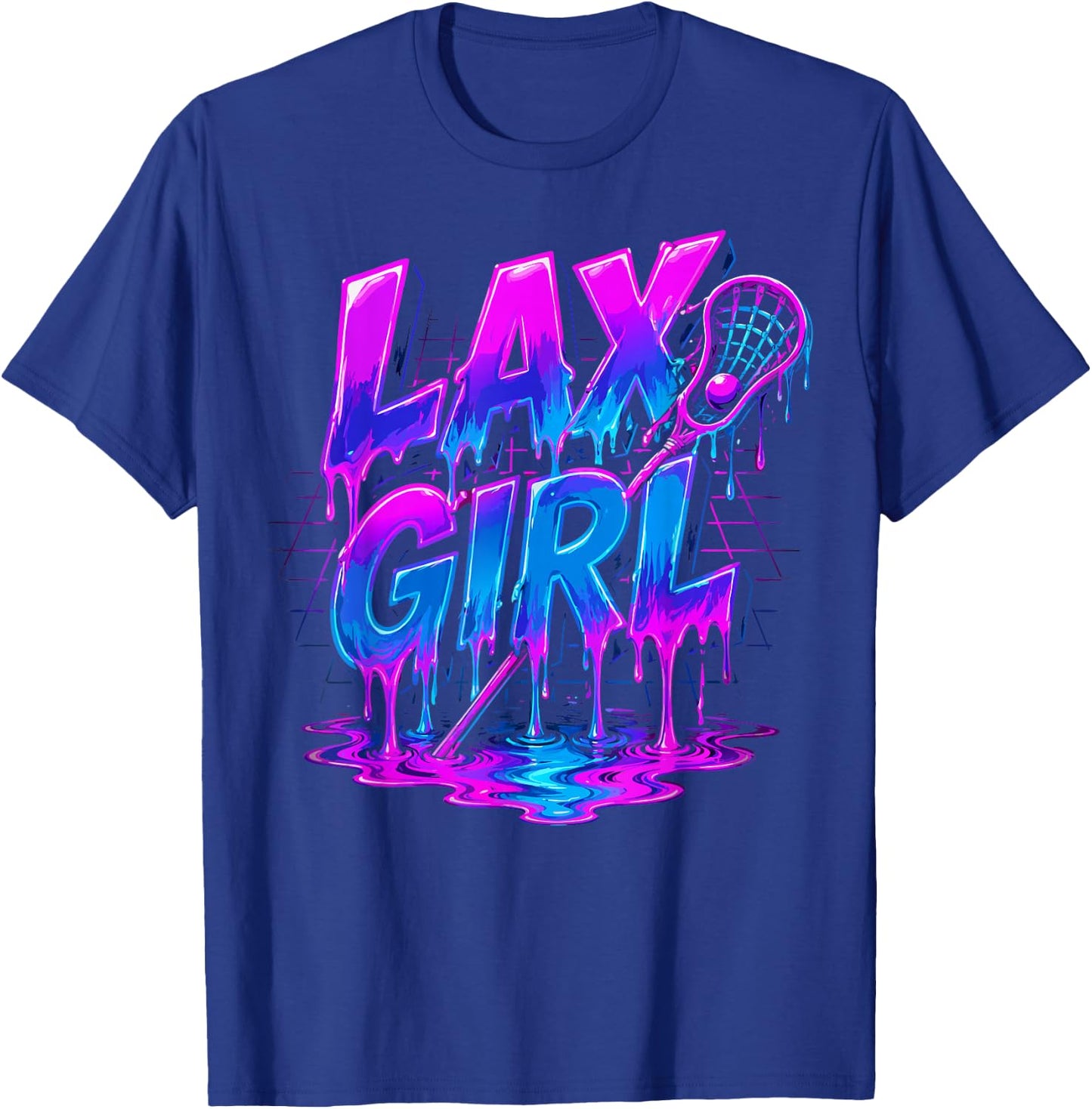 Lax Girl Lacrosse Ice Cream Funny Drip T-Shirt - T-Shirt | Royal