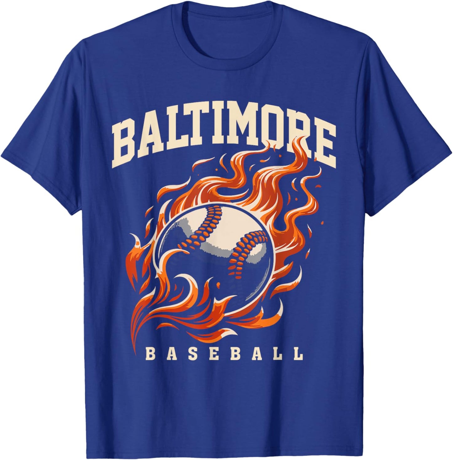 Baltimore Baseball Varsity Vintage Design For Baseball Lover T-Shirt - T-Shirt | Royal