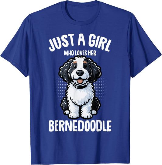 Just a Girl Who Loves Her Bernedoodle Dog Kids T-Shirt - T-Shirt | Royal