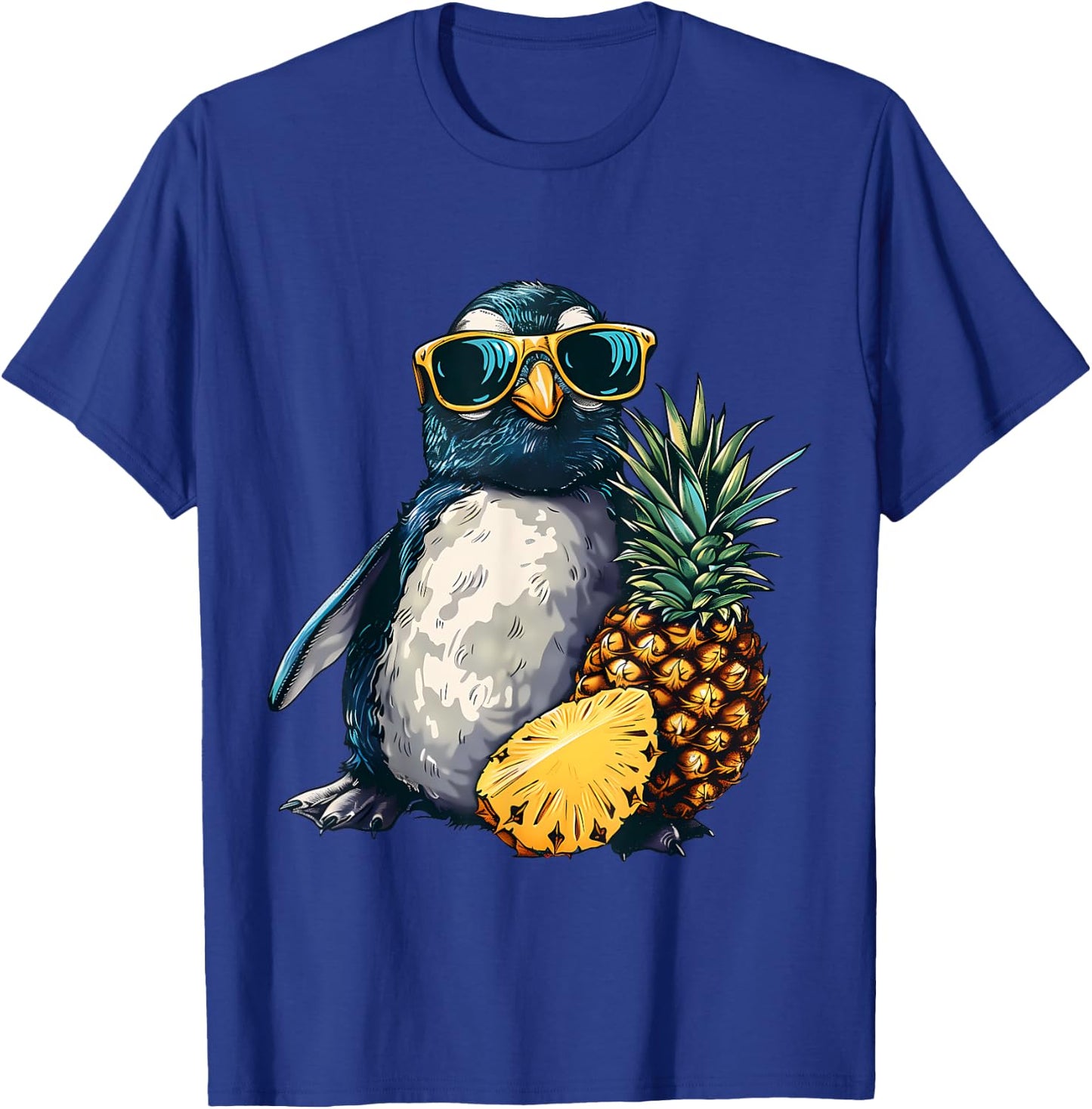 Pineapple Penguin Bird Animal Art Pineapple Lover Drawing T-Shirt - T-Shirt | Royal